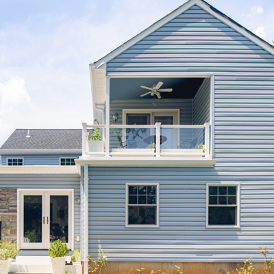 Greene Design and Build | Second floor - Blue house outside